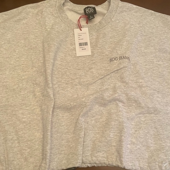 𝅺BDG Urban Outfitters Bubble Hem cropped Sweatshirt - light gray - Picture 6 of 13